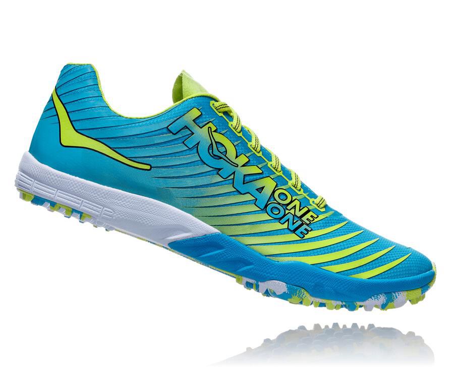 Hoka One One Çivili Koşu Ayakkabısı Kadın Mavi/Yeşil - Evo Xc - ED7489213